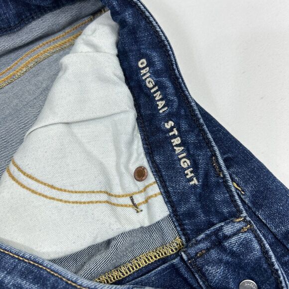 American Eagle Airflex+ Original Straight Men's 32 x 30 Dark Wash Jeans - Picture 4 of 11